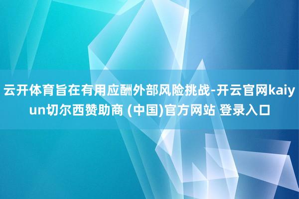 云开体育旨在有用应酬外部风险挑战-开云官网kaiyun切尔西赞助商 (中国)官方网站 登录入口